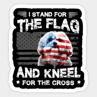 Shih Tzu Dog Stand For The Flag Kneel For Fallen Sticker